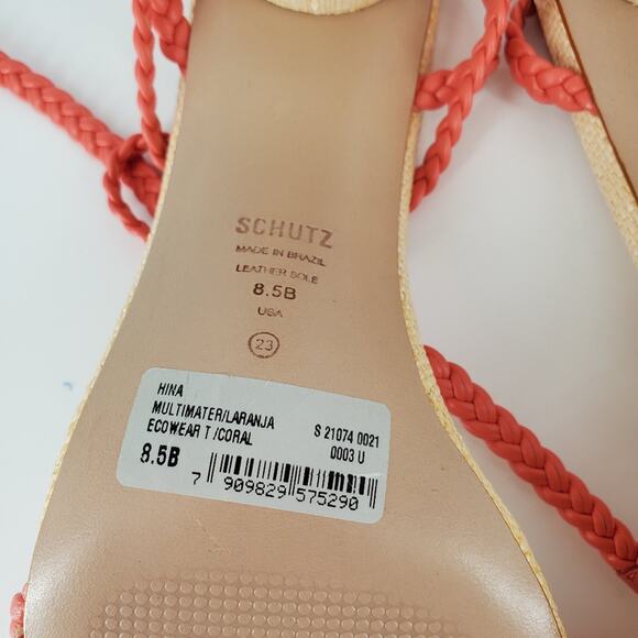 Schutz Coral Hina Atanado Leather Sandal 8.5 - Picture 11 of 12